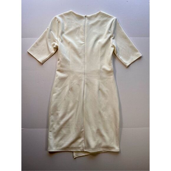 Lulus Westwood Ivory Cream Half Sleeve Sheath Dress Size Large EUC Style HL1249 - Picture 3 of 11